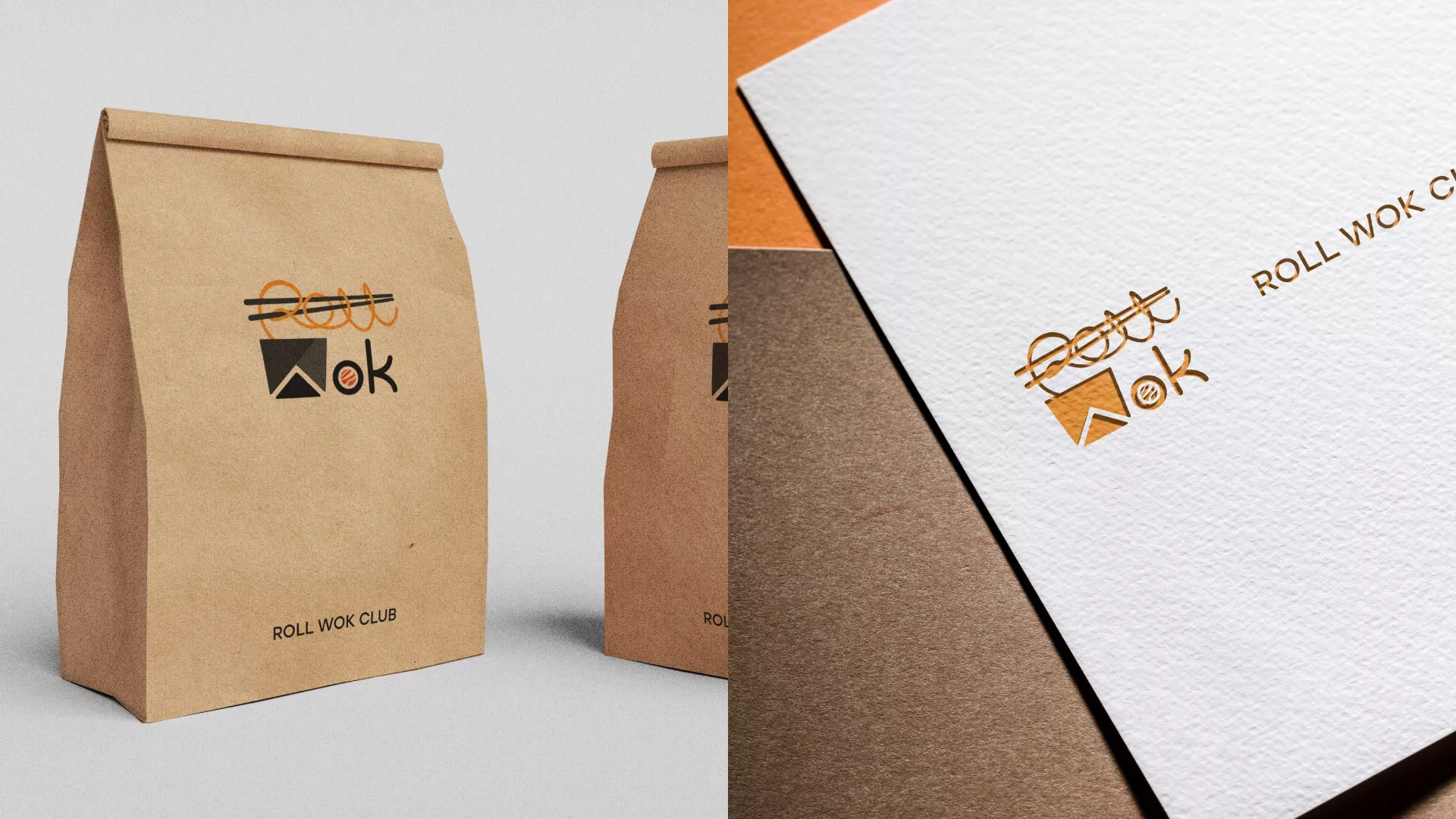 Разработка логотипа суши-бара «Roll Wok Club» в Салехарде