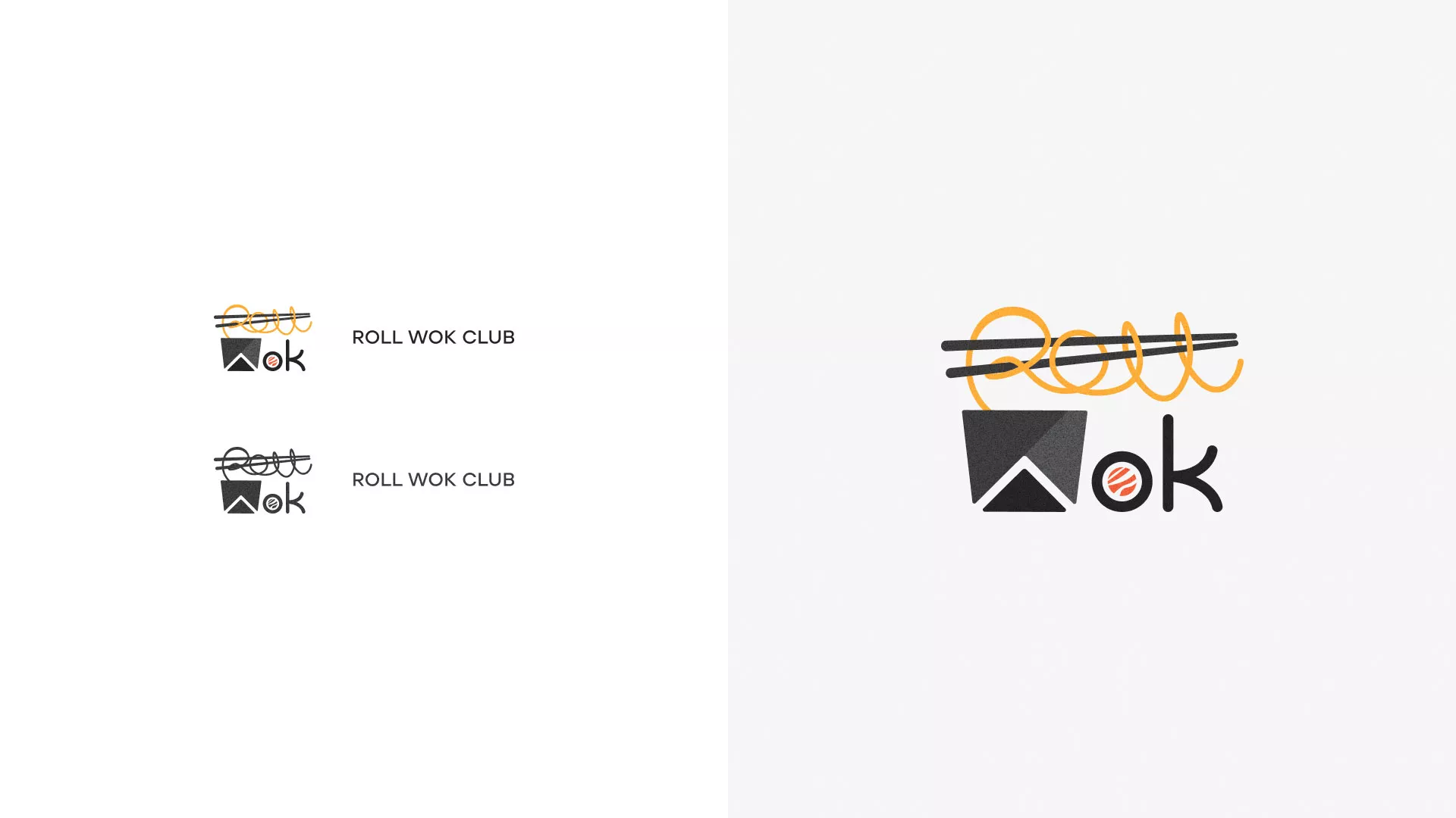 Разработка логотипа суши-бара «Roll Wok Club» в Салехарде