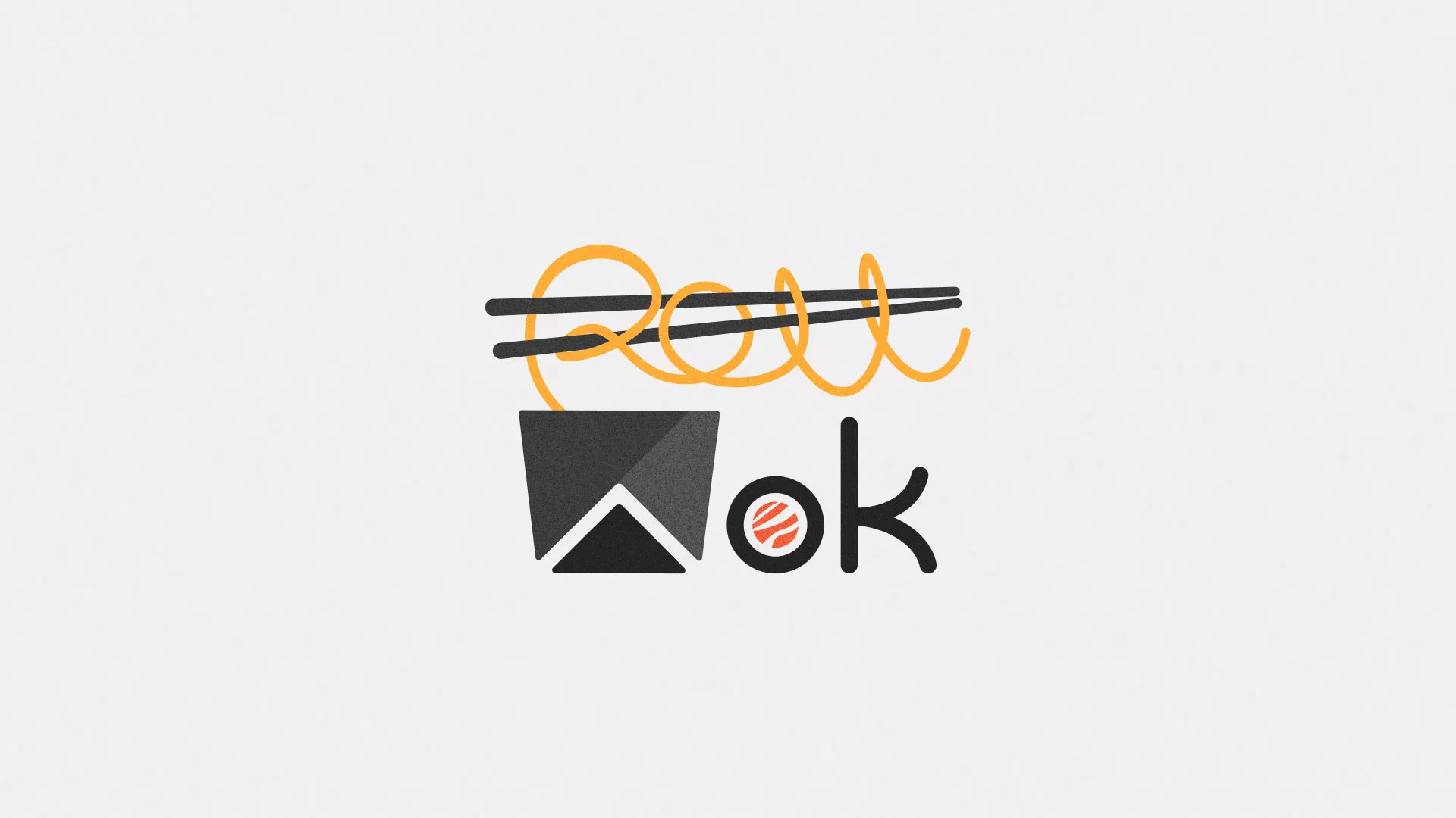 Разработка логотипа суши-бара «Roll Wok Club» в Салехарде